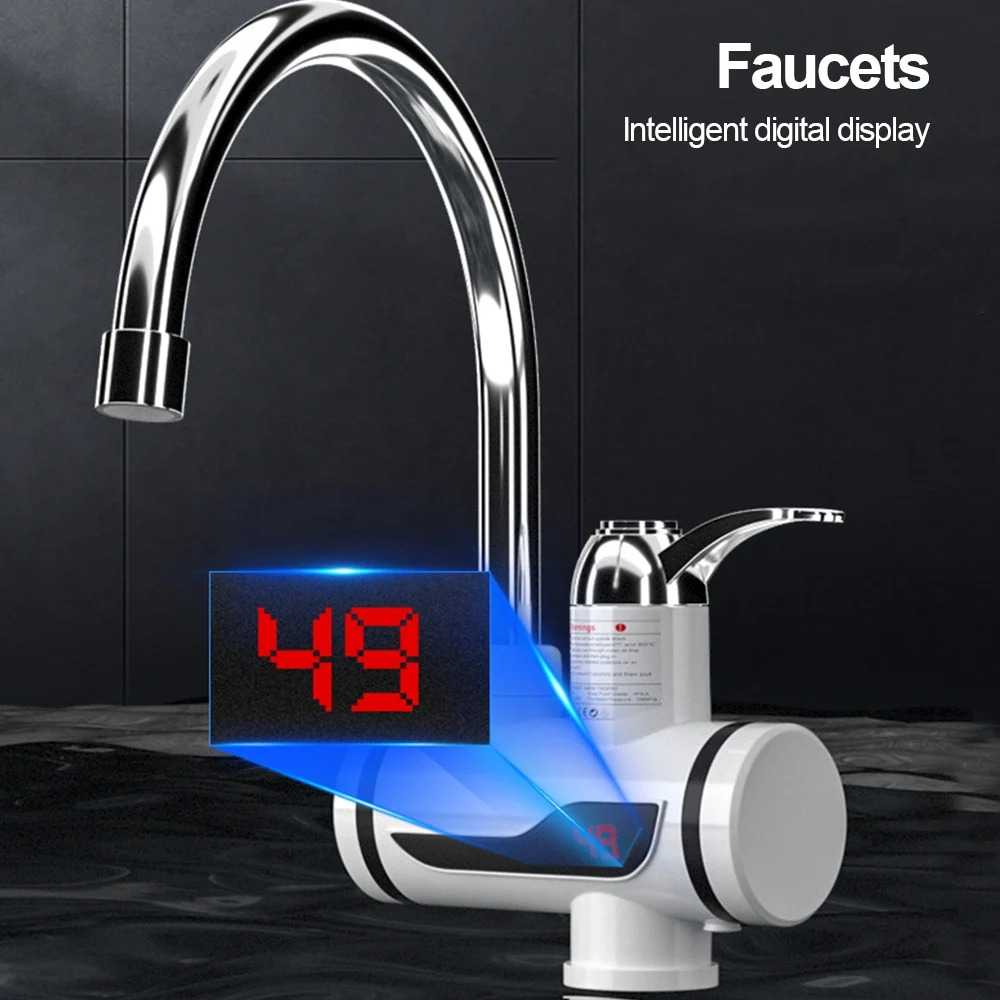Instant Electric Hot Water Heater Faucet – 3000W | Digital Display | 360° Rotation